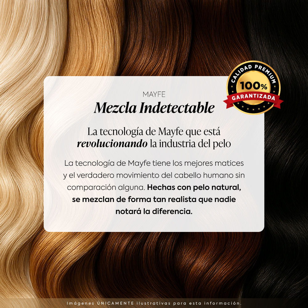 Extensiones Clip Cabello 100% Humano - Fácil Aplicación en Casa - Set 5 Cortinas 100g