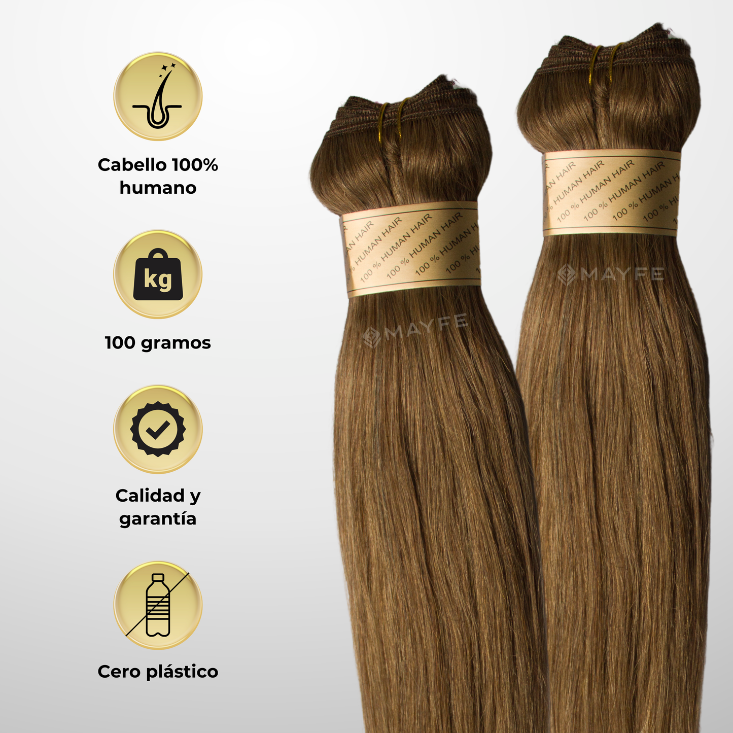 Extensión de cabello 100% natural tono #12