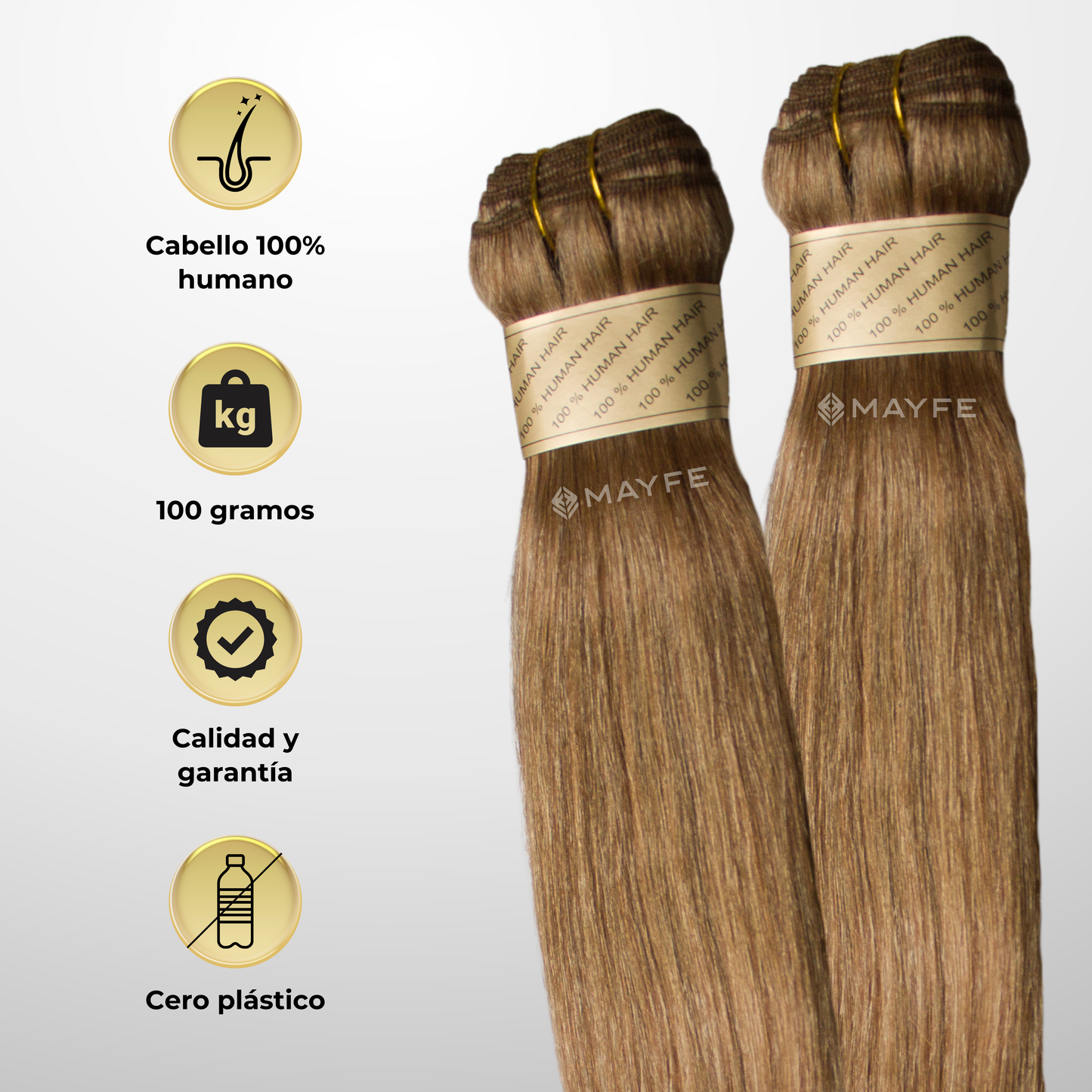 Extensión de cabello 100% natural tono #16