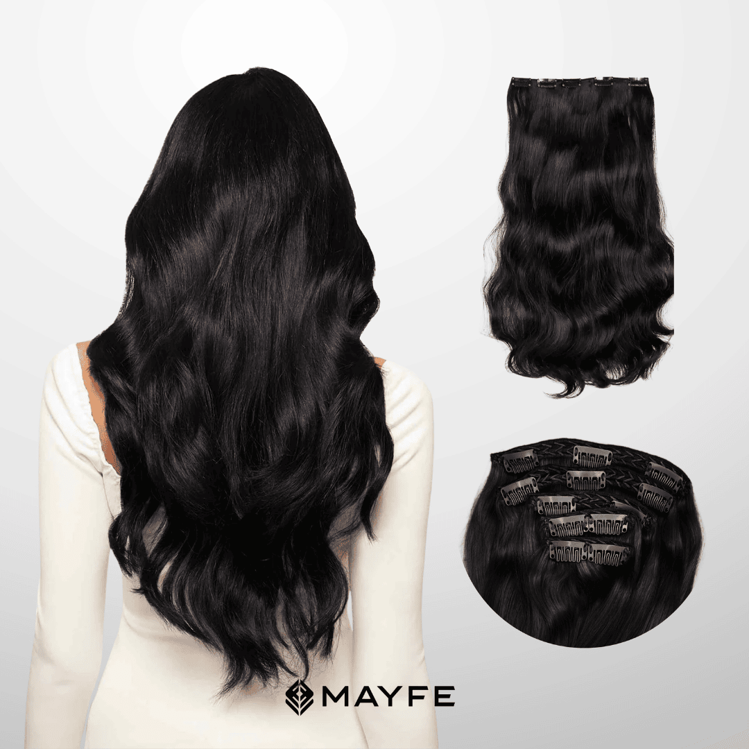 Extensiones Clip Cabello 100% Humano - Fácil Aplicación en Casa - Set 5 Cortinas 100g