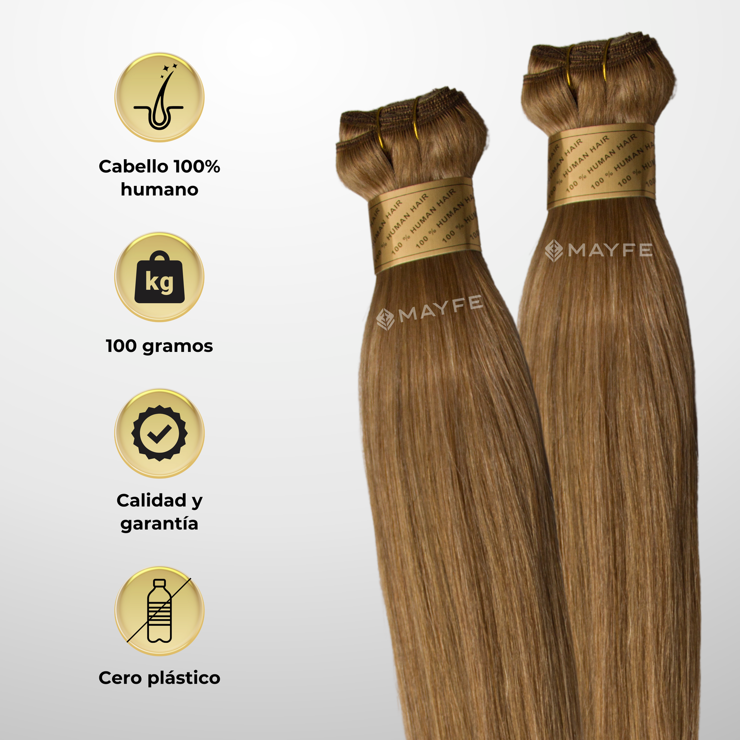 Extensión de cabello 100% natural tono #27/613