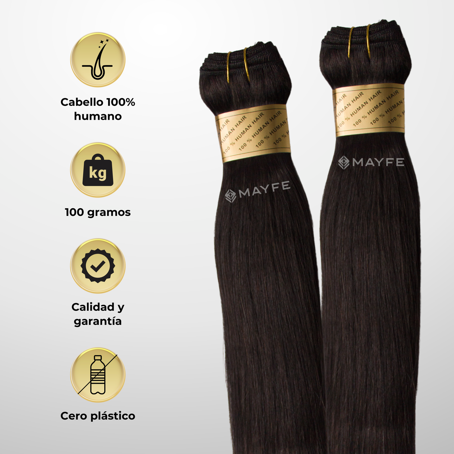 Extensión de cabello 100% natural tono #02