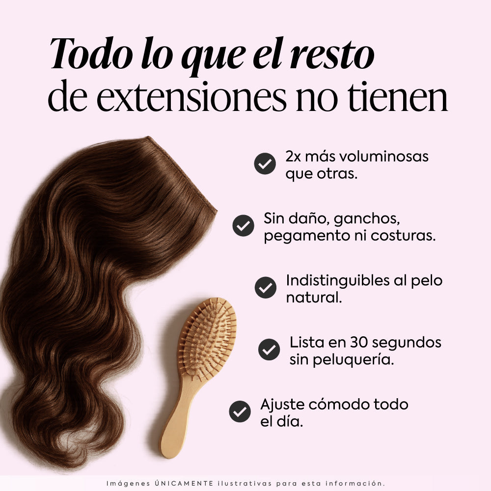 Extensiones Clip Cabello 100% Humano - Fácil Aplicación en Casa - Set 5 Cortinas 100g
