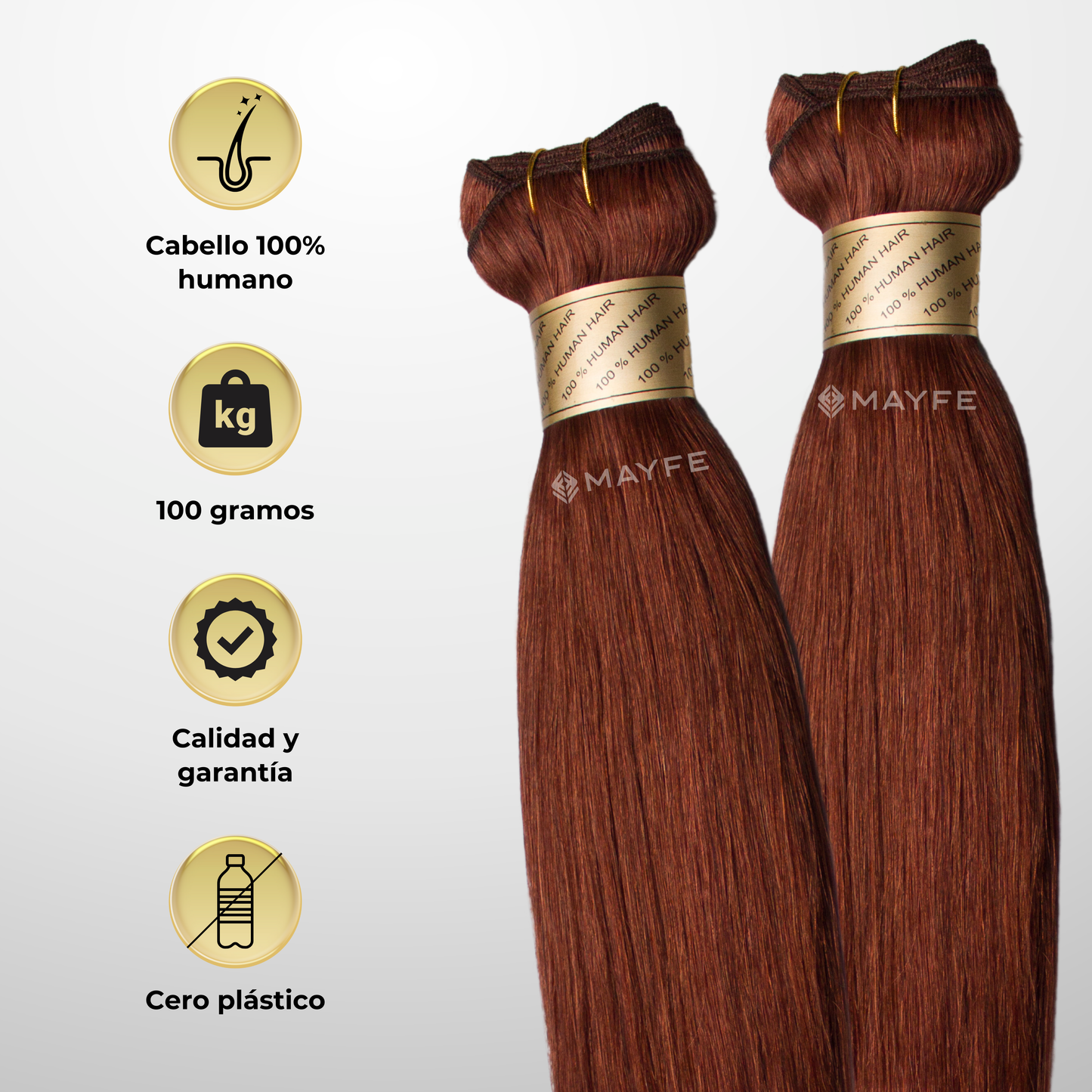 Extensión de cabello 100% natural tono #33