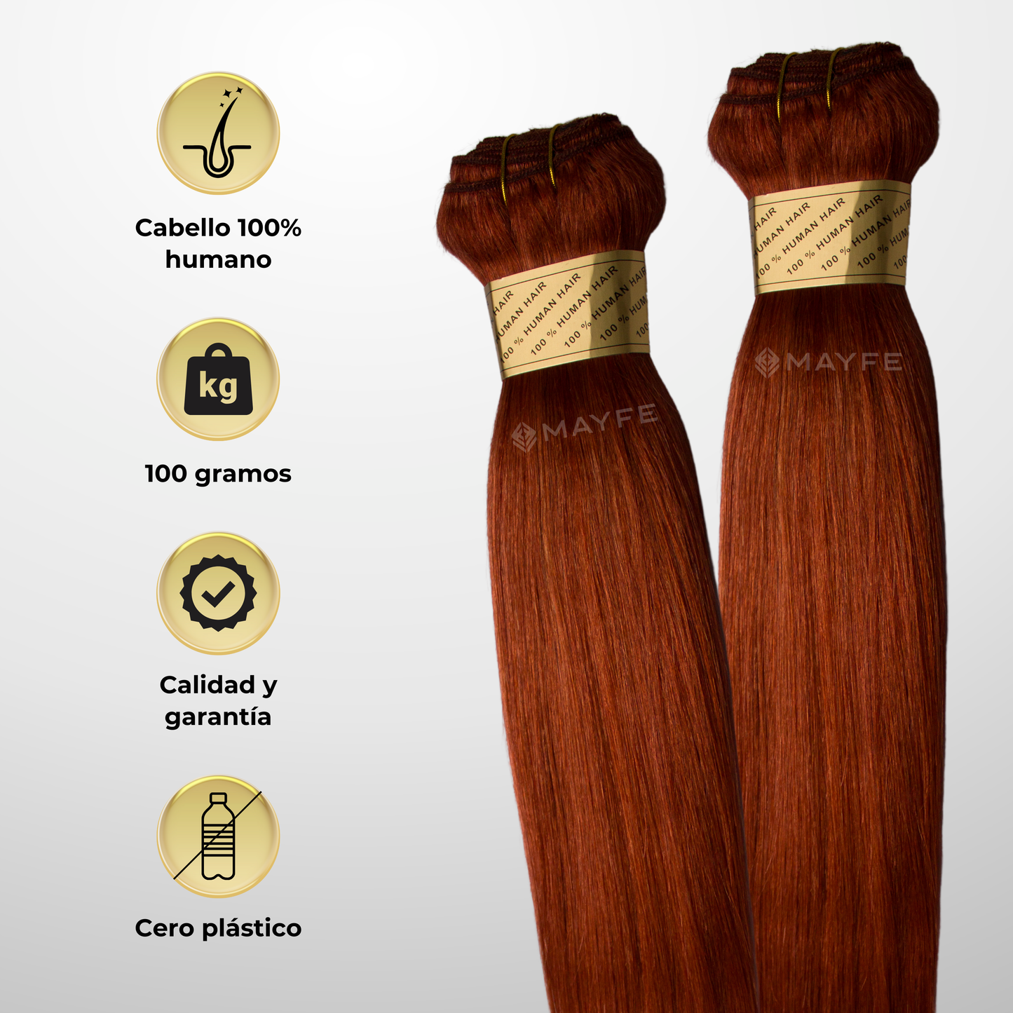 Extensión de cabello 100% natural tono #35