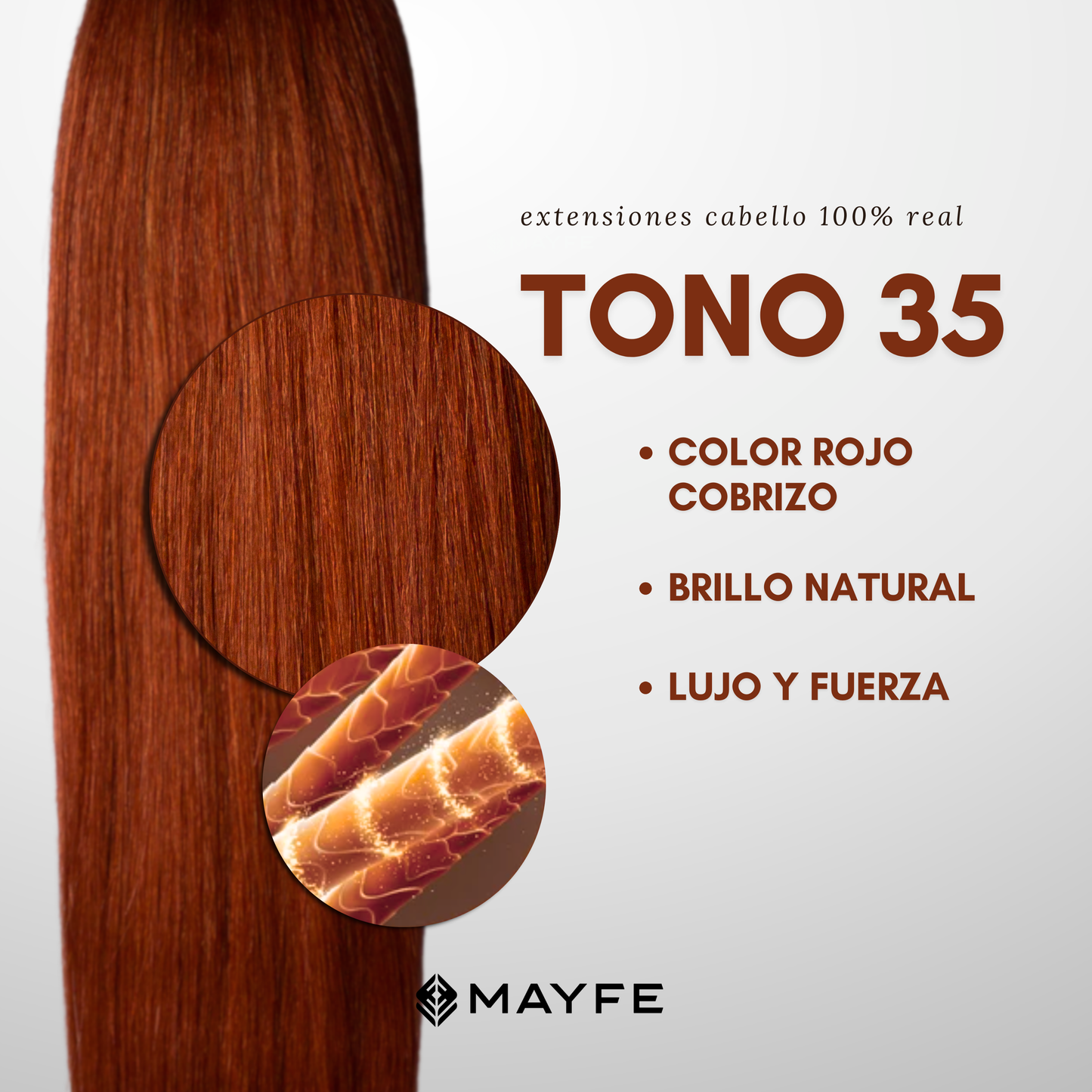 Extensión de cabello 100% natural tono #35