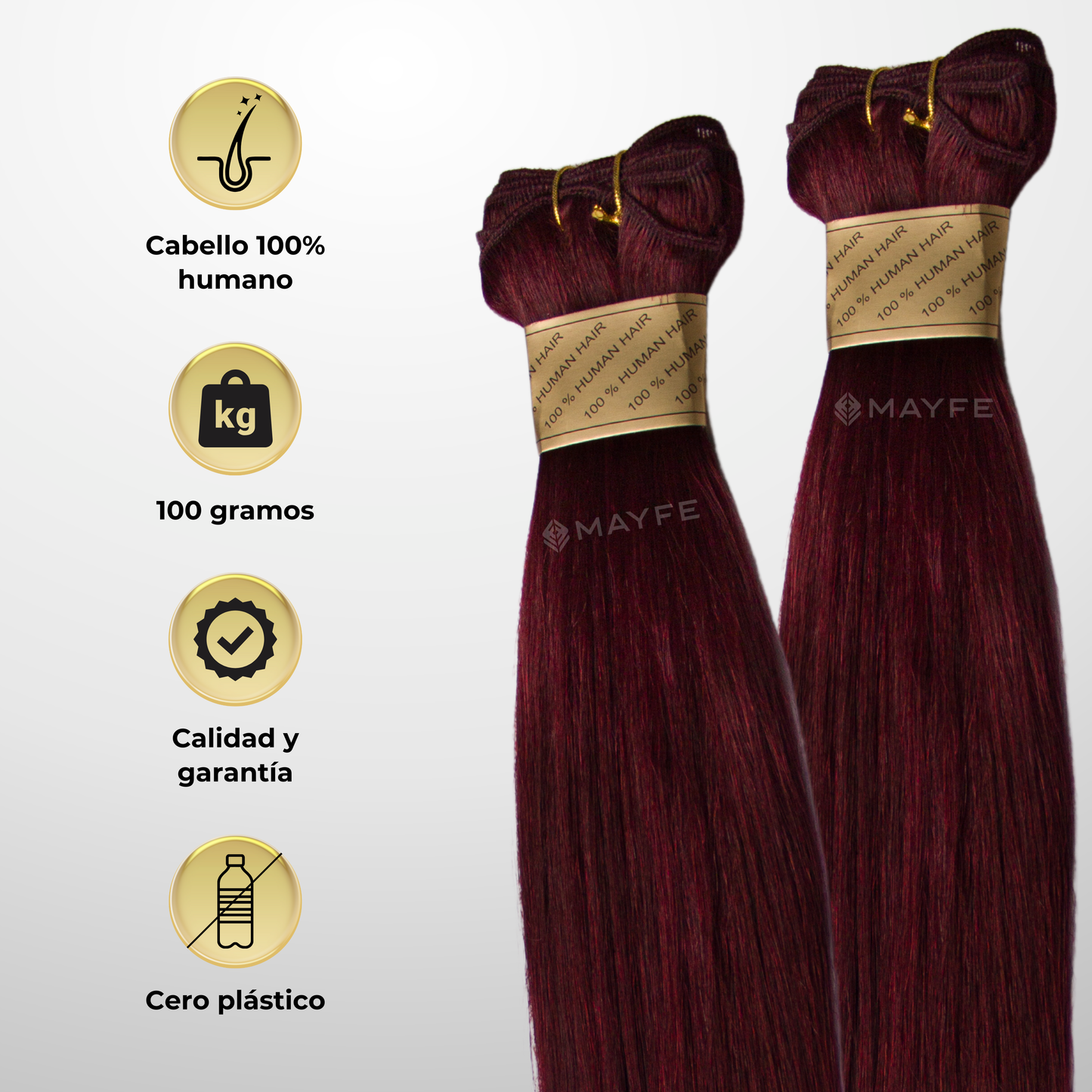 Extensión de cabello 100% natural tono #37