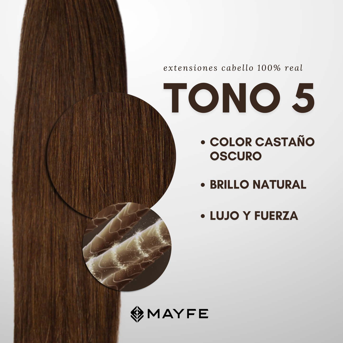 Extensión de cabello 100% natural tono #05