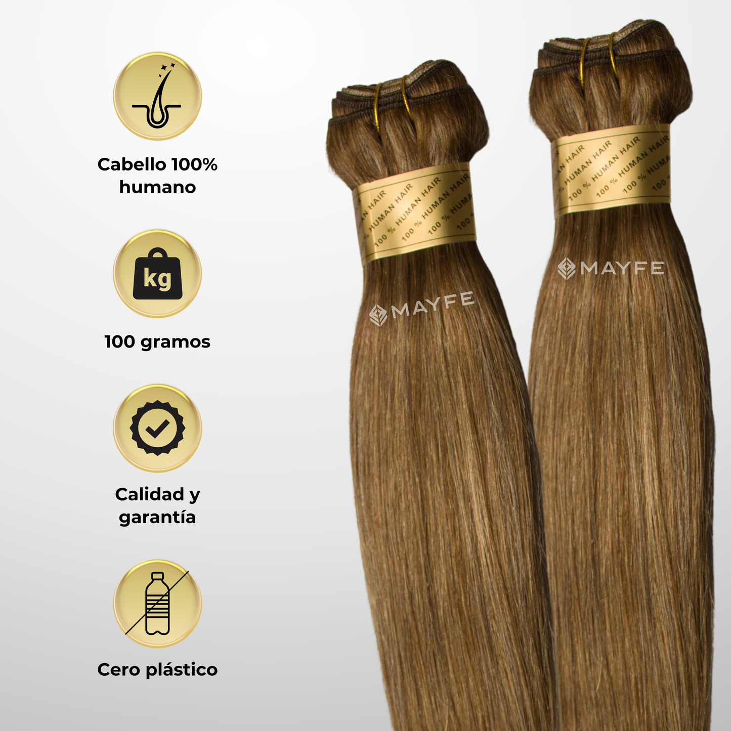 Extensión de cabello 100% natural tono #6/613