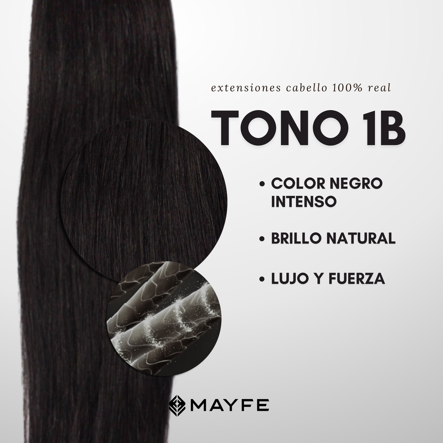 Extensión de cabello 100% natural tono 