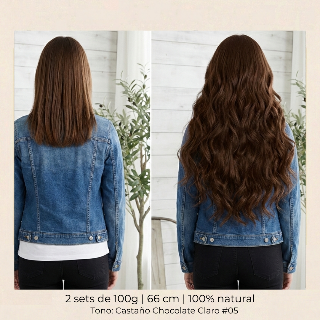 Extensión Clip 100g Castaño Chocolate Claro 