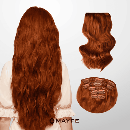 Extensiones Clip Cabello 100% Humano - Fácil Aplicación en Casa - Set 5 Cortinas 100g
