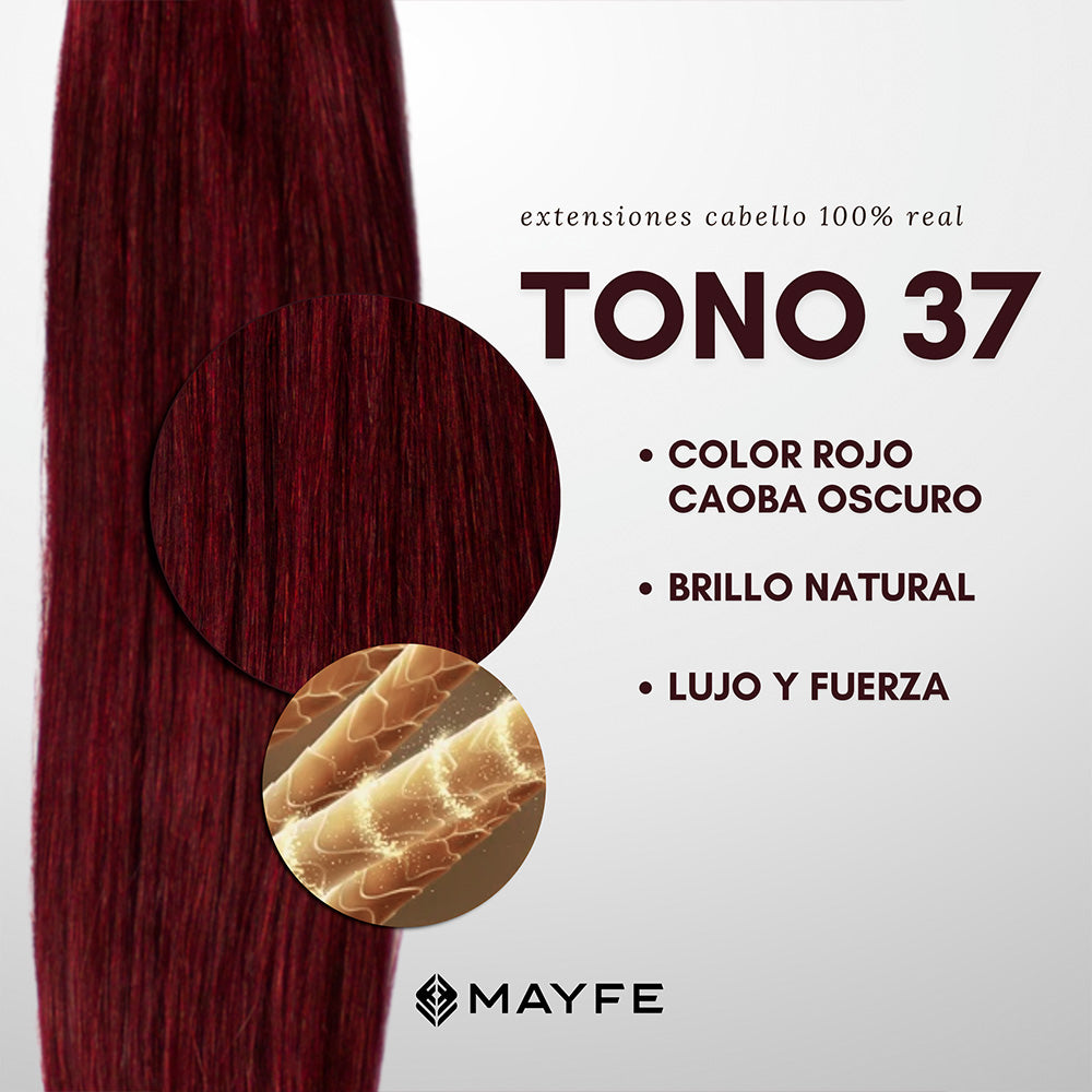 Extensión Clip 100g Rojo Caoba Oscuro #37