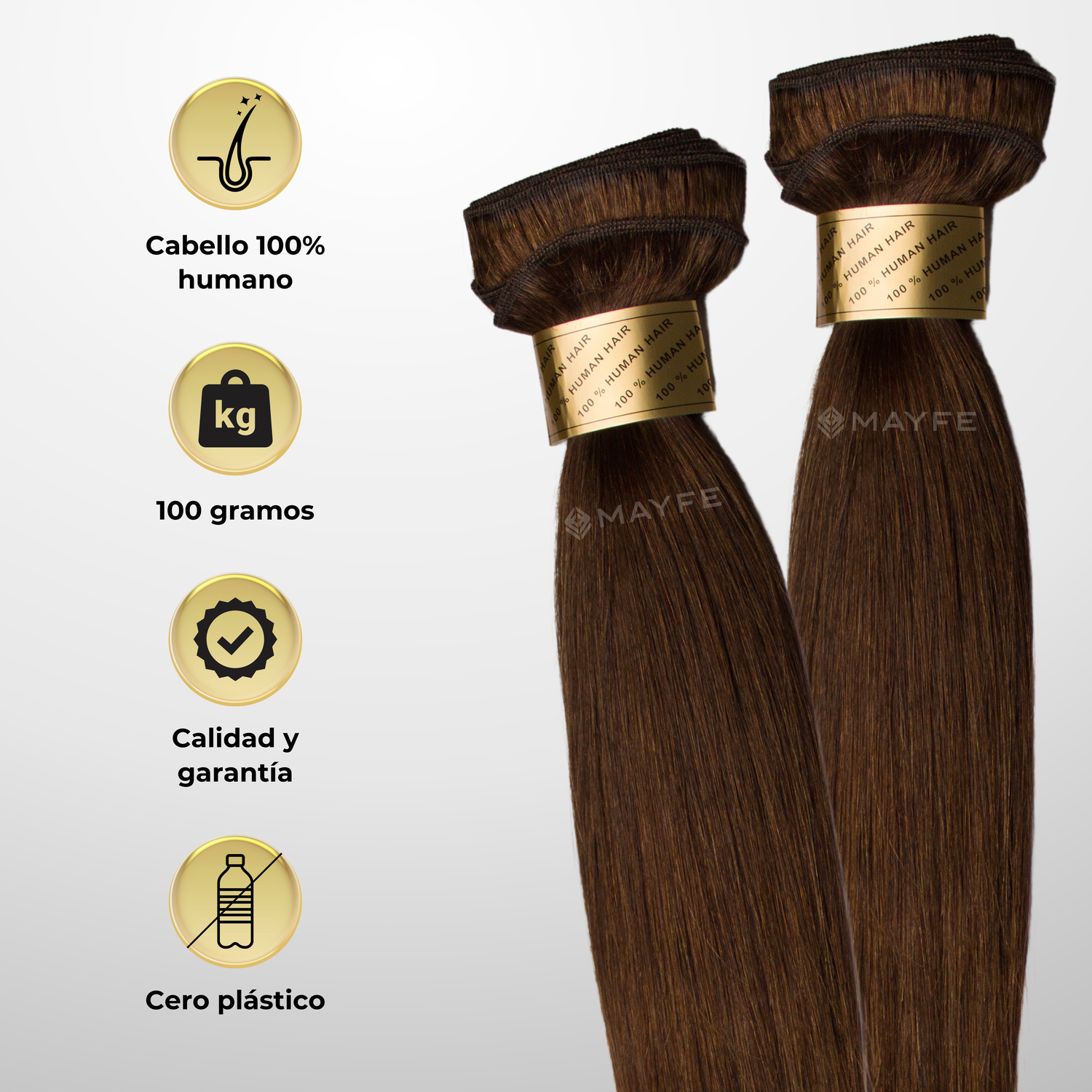 Extensión de cabello 100% natural tono 