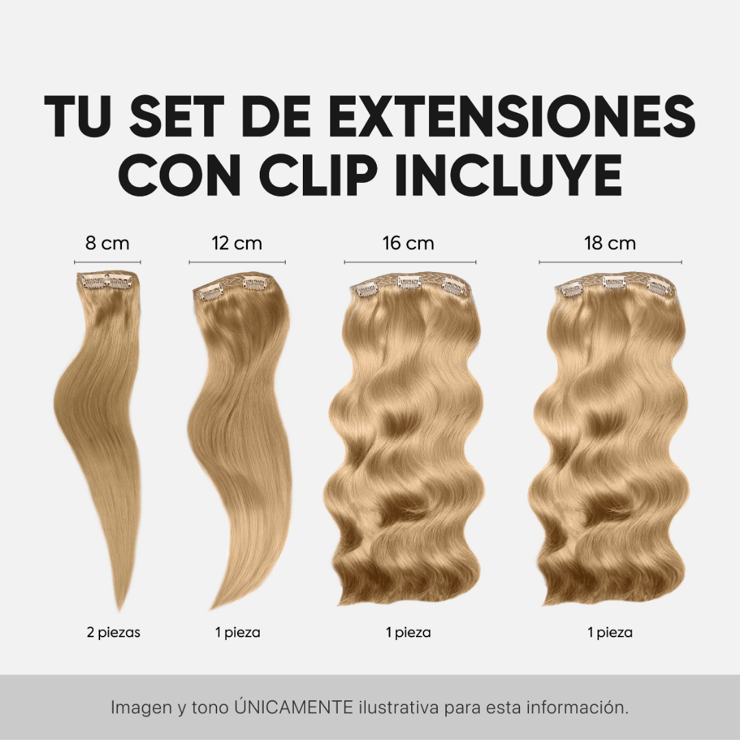 Más volumen mismo largo - Clip Cabello 100% Humano 100g