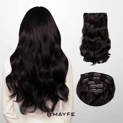 Extensiones Clip Cabello 100% Humano - Fácil Aplicación en Casa - Set 5 Cortinas 100g