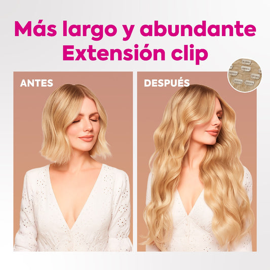 Más Largo abundante - Clip 5 Sets Cabello 100% Humano 200g