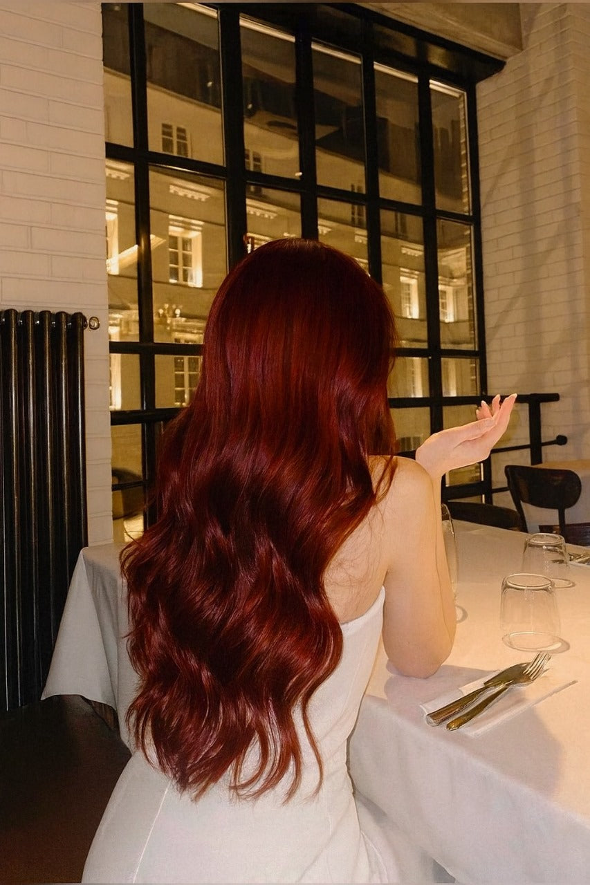 Más Largo y abundante - Extensión Clip 200g Rojo Caoba Oscuro 