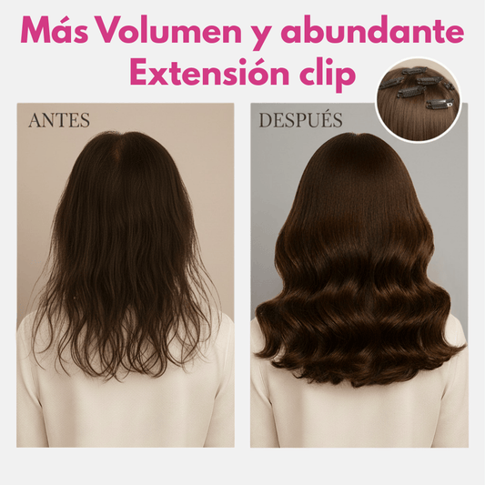 Más volumen mismo largo - Clip Cabello 100% Humano 100g