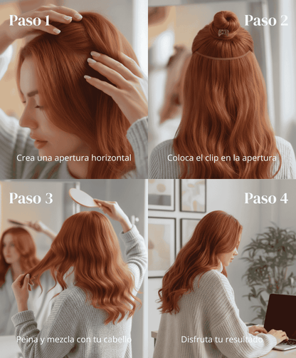 Más volumen mismo largo - Clip Cabello 100% Humano 100g