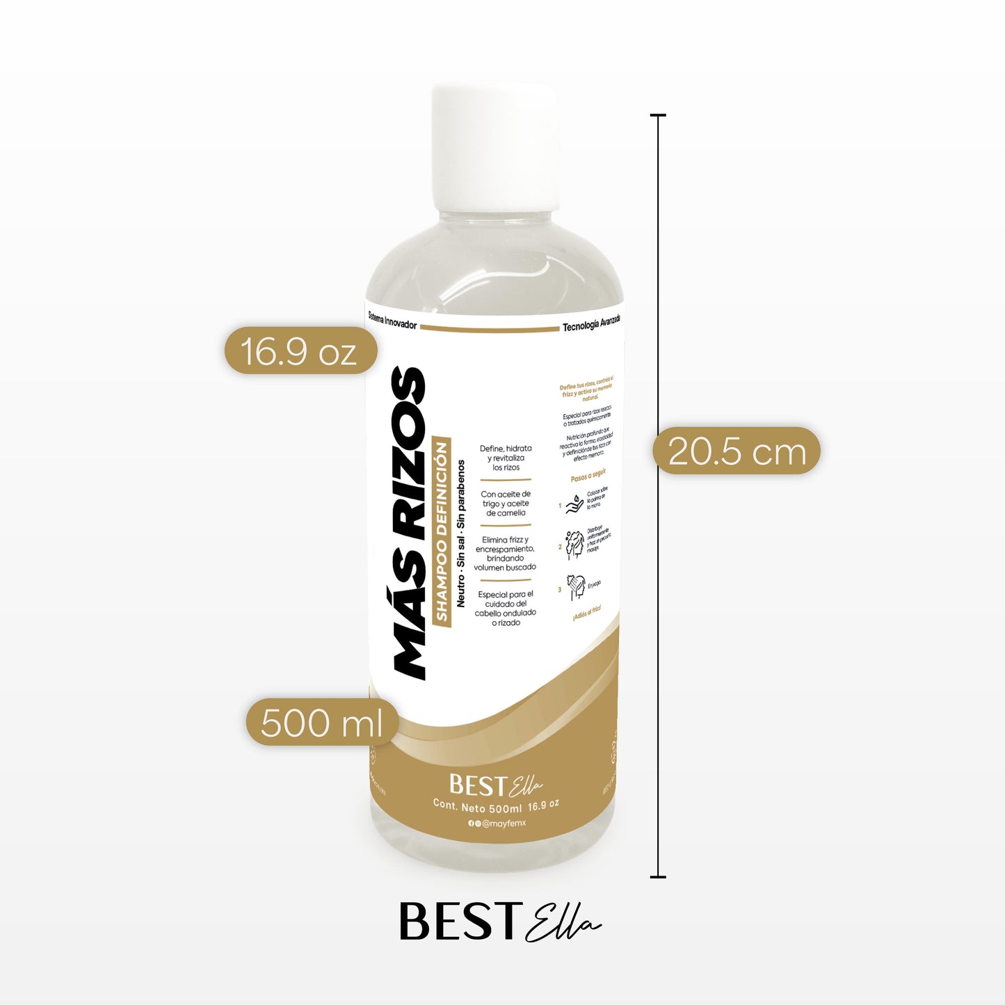 Shampoo Keratina y Almendras (Para cabello Rizado)