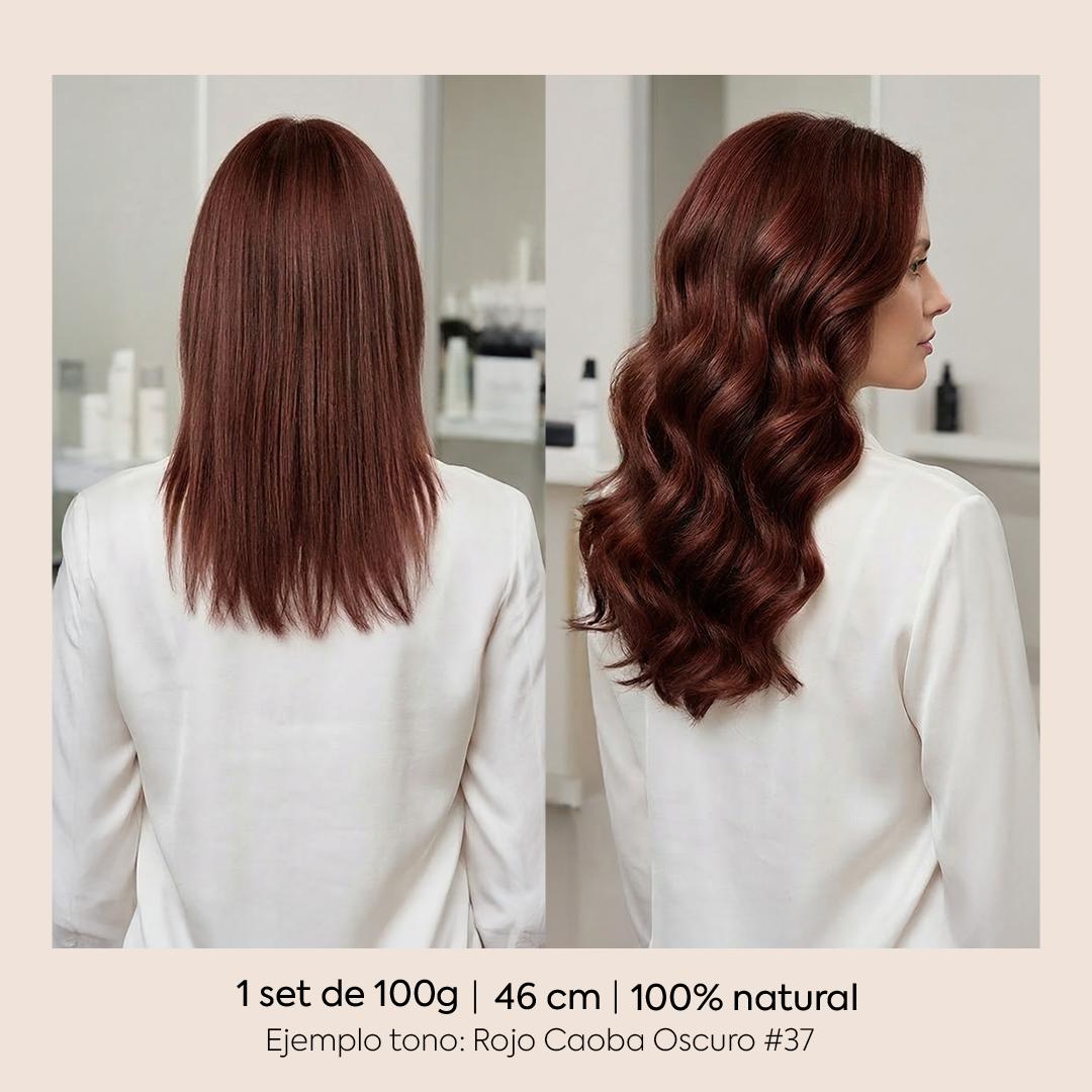 Más Volumen y abundante - Extensión Clip 100g Rojo Caoba Oscuro 