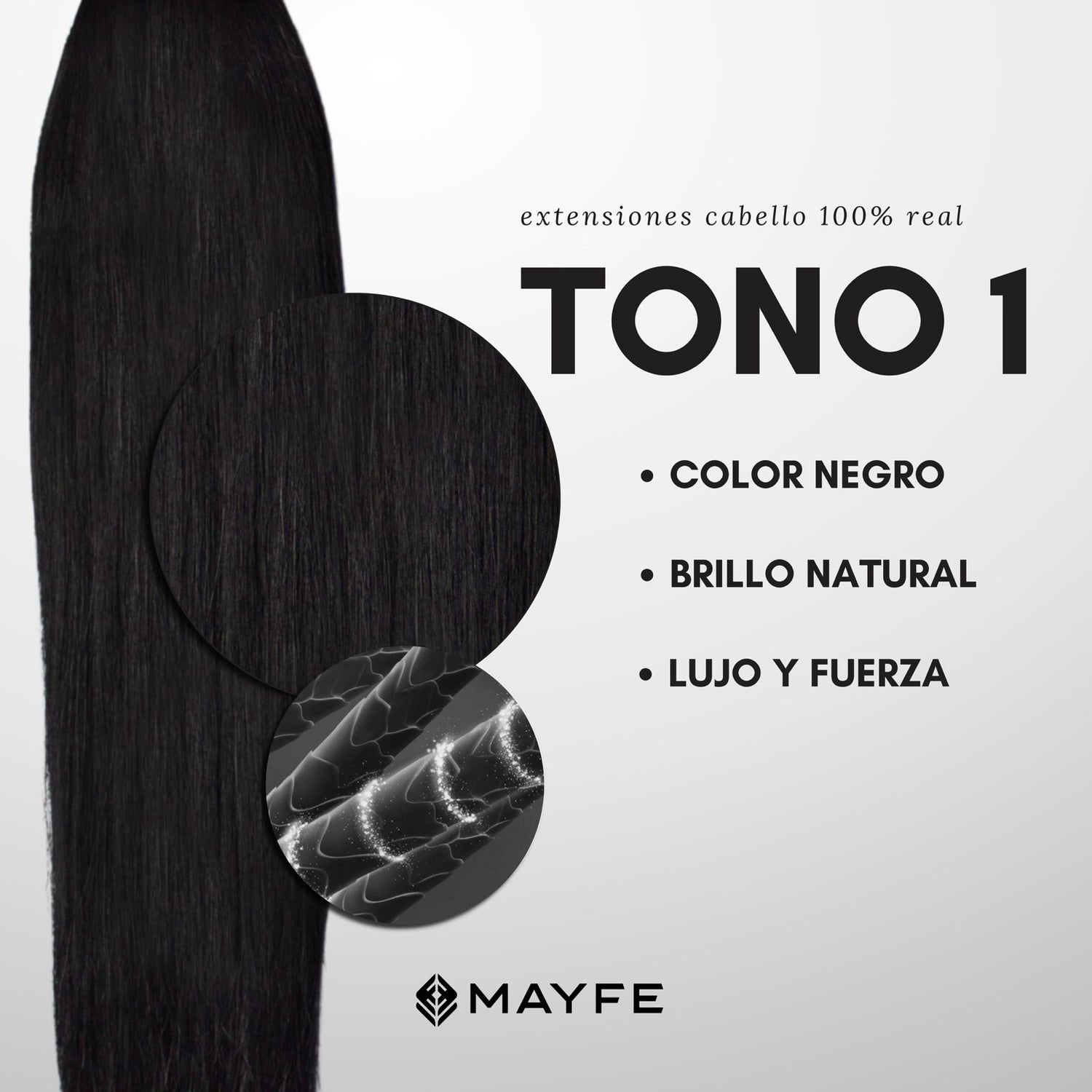 Extensión de cabello 100% natural tono 